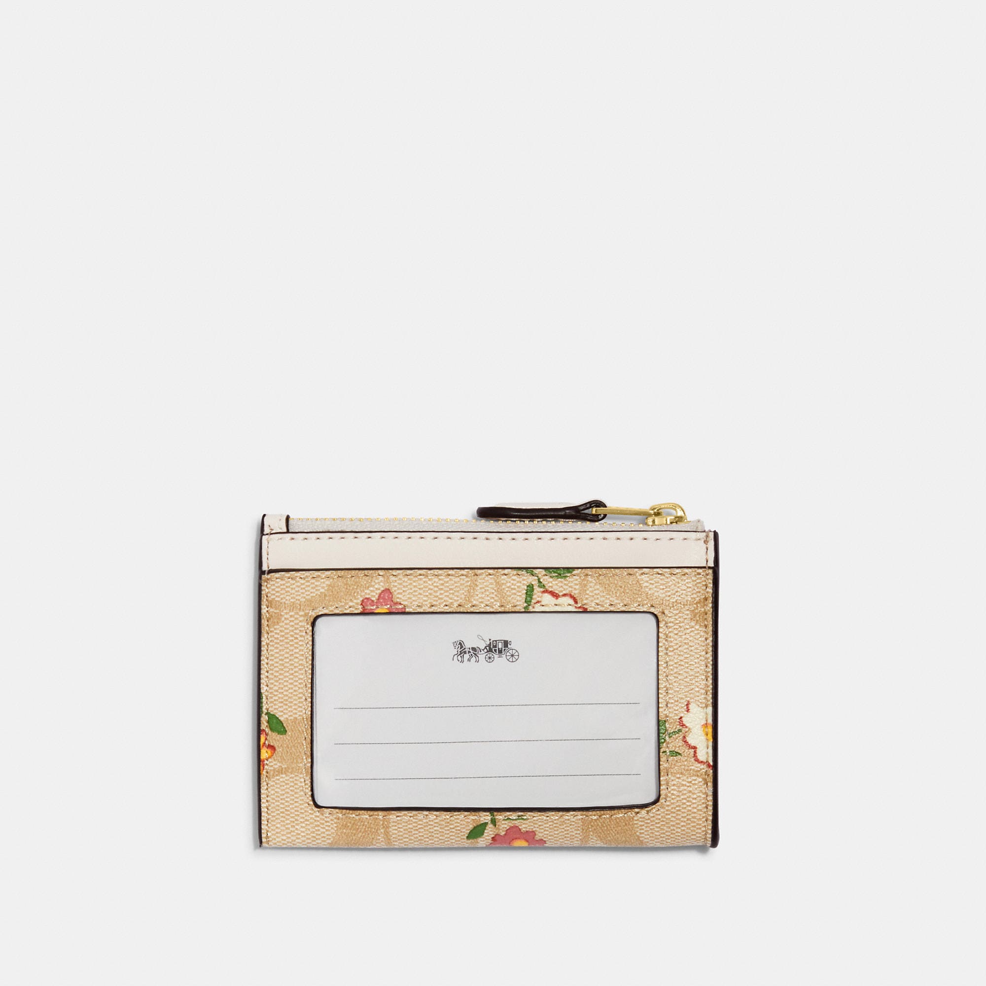 Coach Outlet Mini Skinny Id Case In Signature Canvas With Nostalgic Ditsy Print