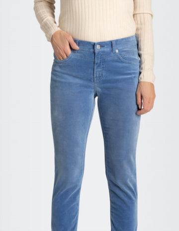 Mac slim velvet jeans in powder blue
