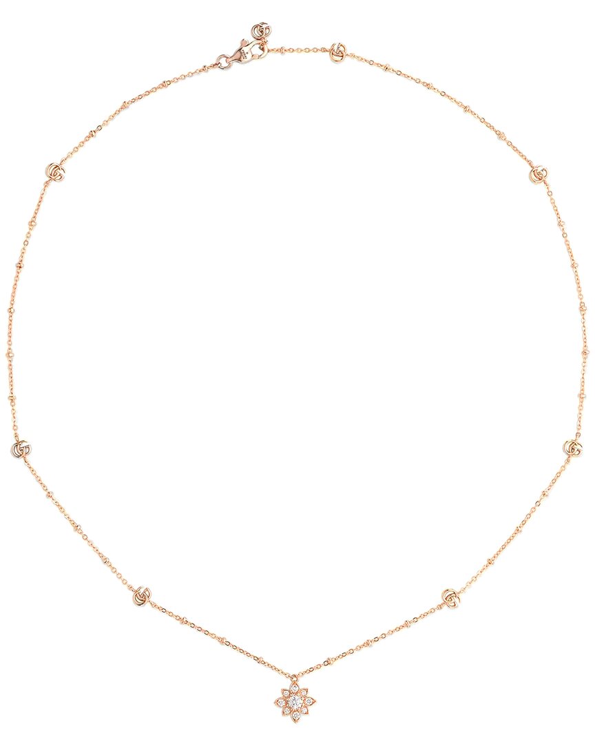 GUCCI Gucci Flora 18K Rose Gold 0.17 ct. tw. Diamond Necklace