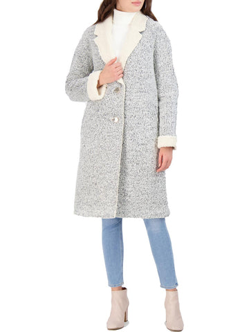 Eliza J womens sherpa long trench coat