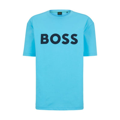 BOSS - Regular-fit pure-cotton T-shirt with monogram jacquard