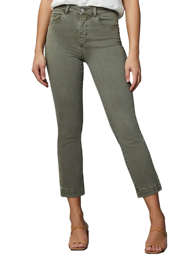 Dl1961 - Women patti straight leg high rise ankle jean in army