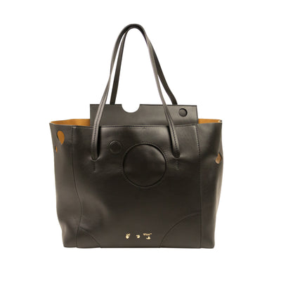 Off-White c/o Virgil Abloh Burrow-38 Leather Tote Bag in Black