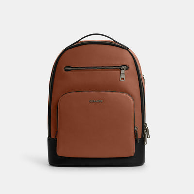 코치 COACH Outlet ethan backpack,gunmetal/saddle