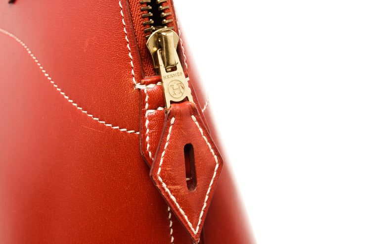 Hermes Red Leather Bolide 31cm Shoulder Bag