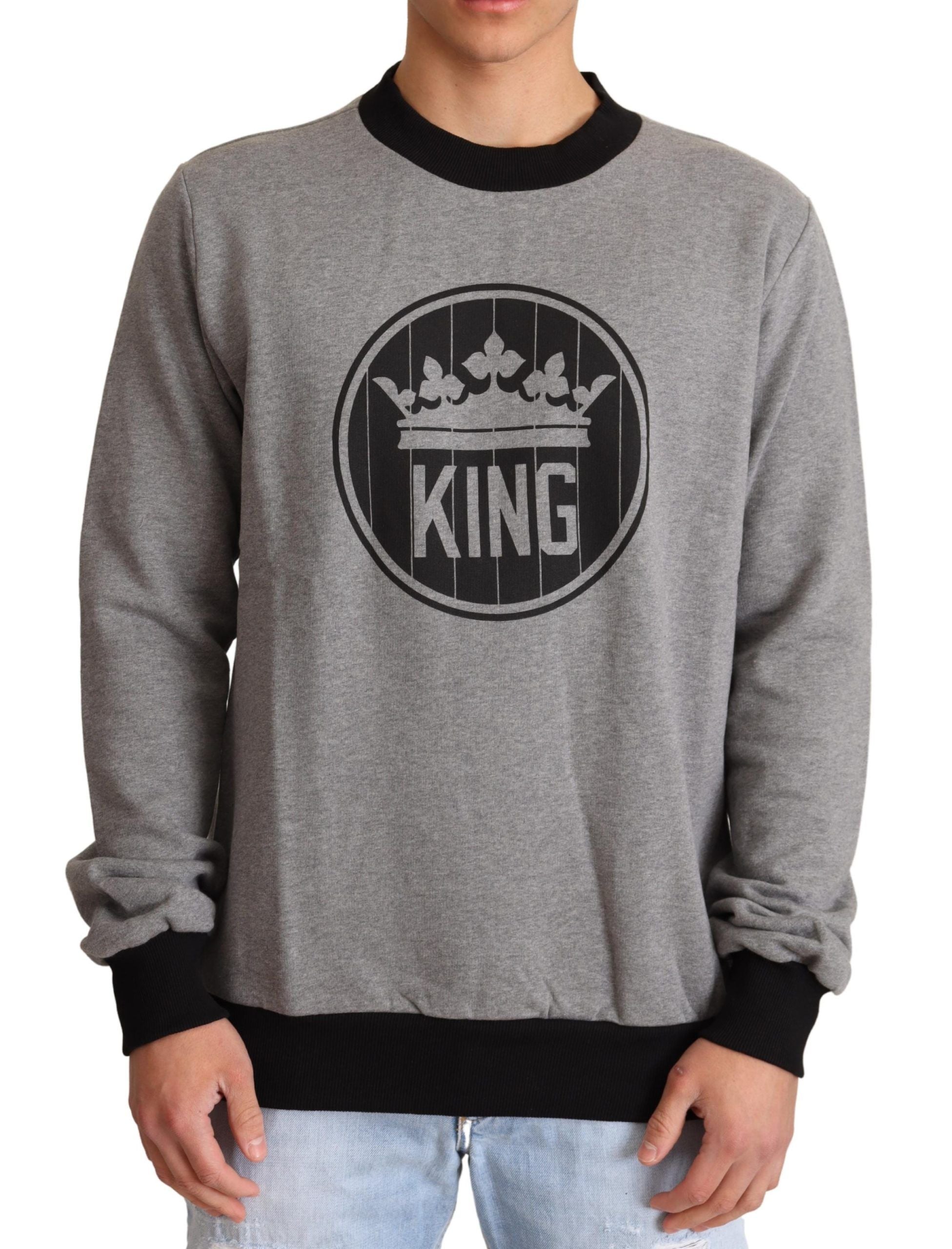 DOLCE & GABBANA Dolce & Gabbana  Crown King Cotton Pullover Men's Sweater