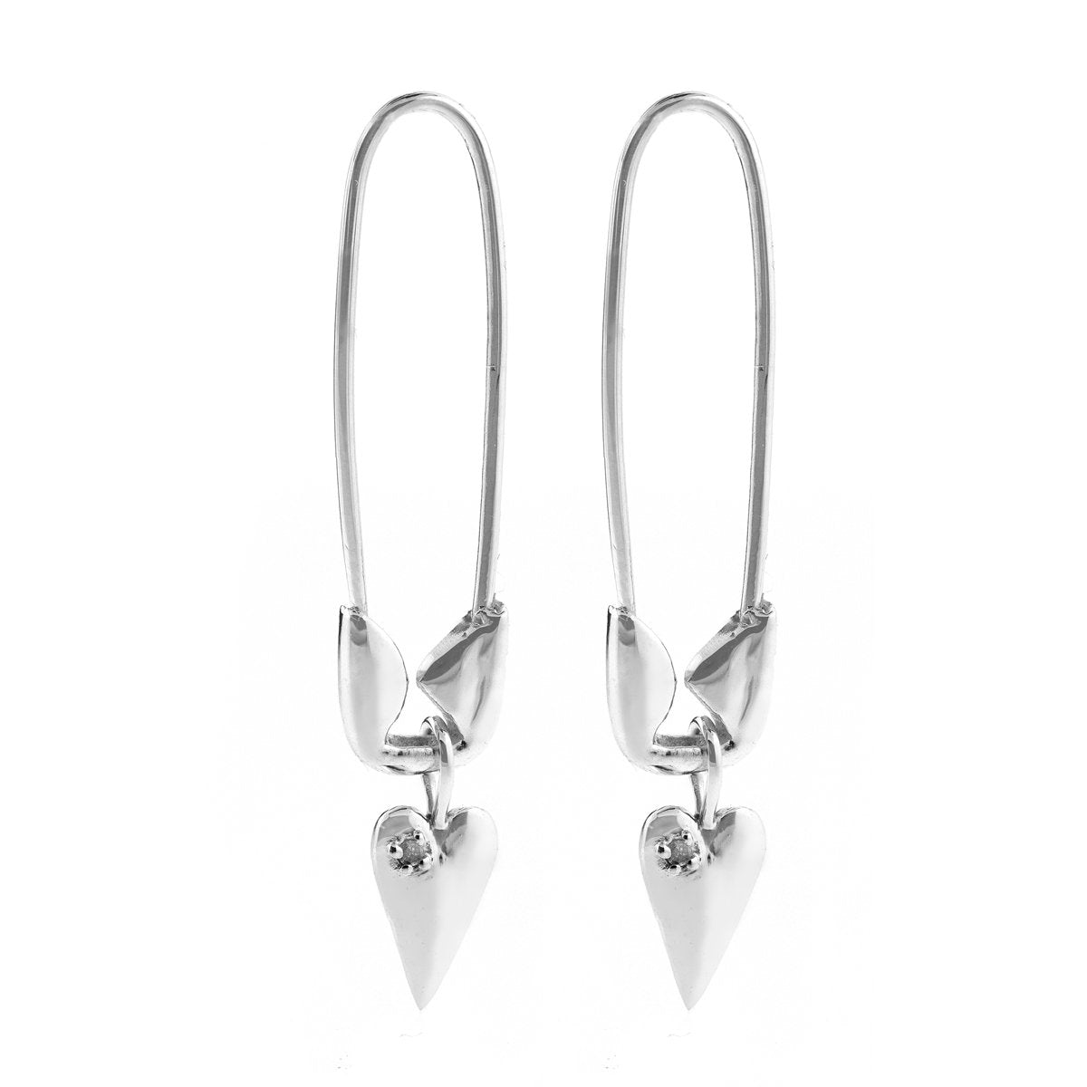 ADORNIA Adornia  Safety Pin Dangle Earrings silver