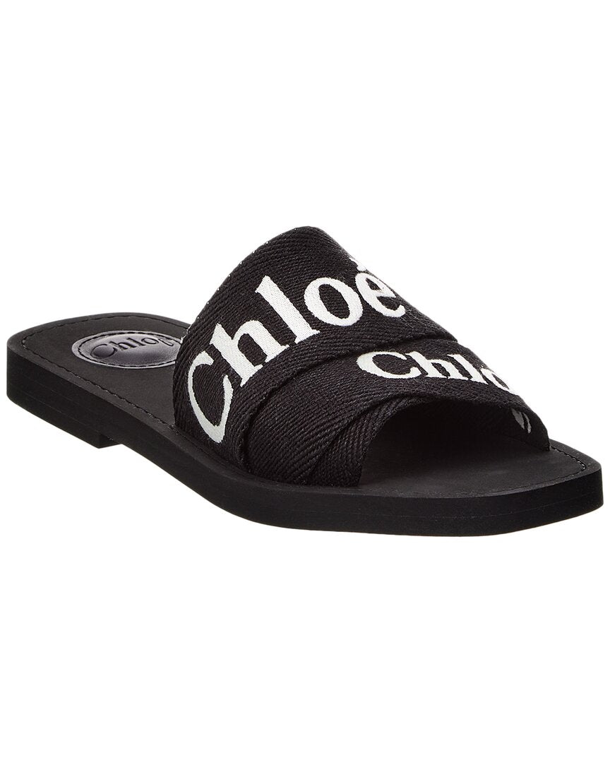 Shop Chloé Woody Sandal In Black