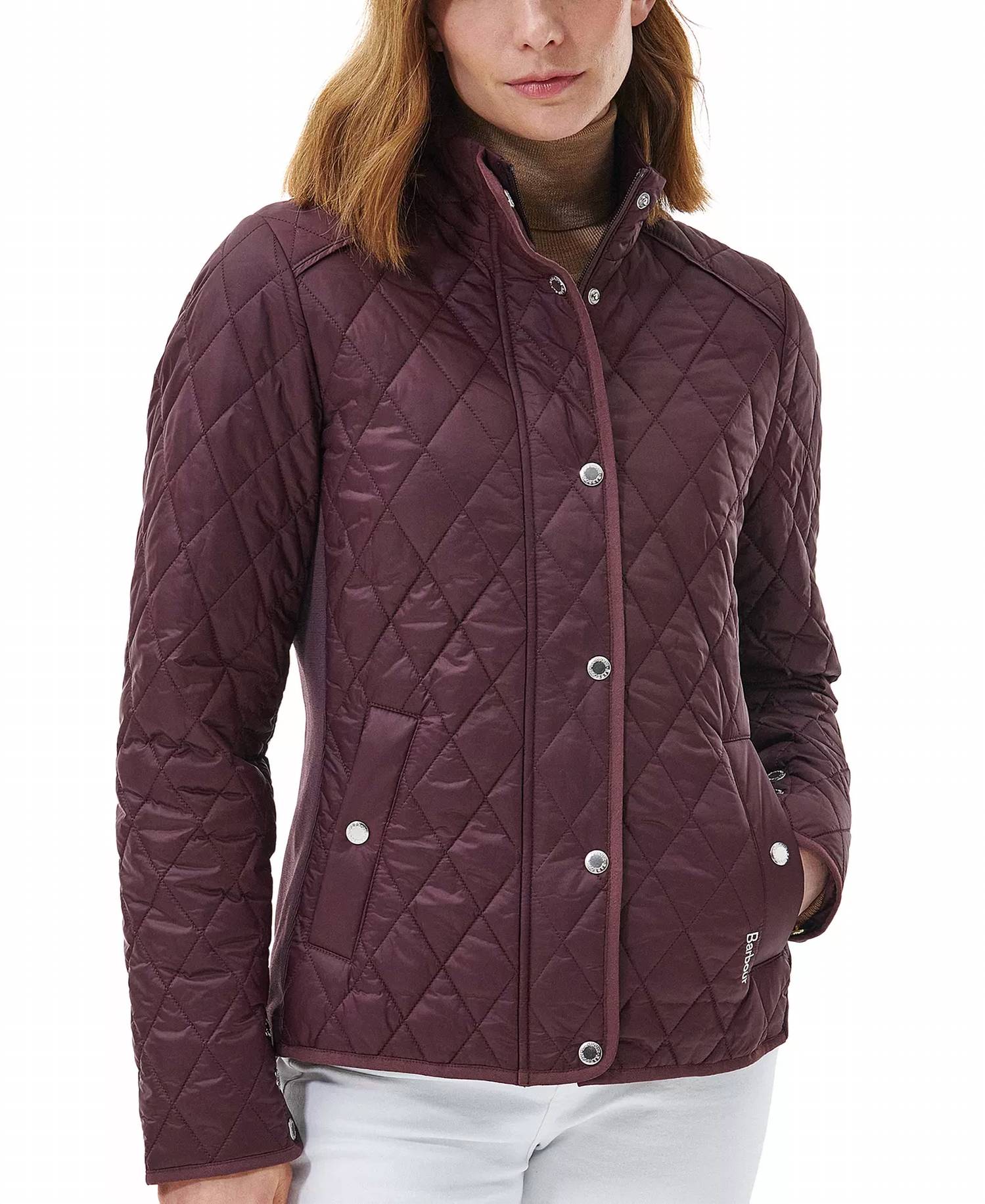 BARBOUR Yarrow Quilted Jacket In Black Cherry