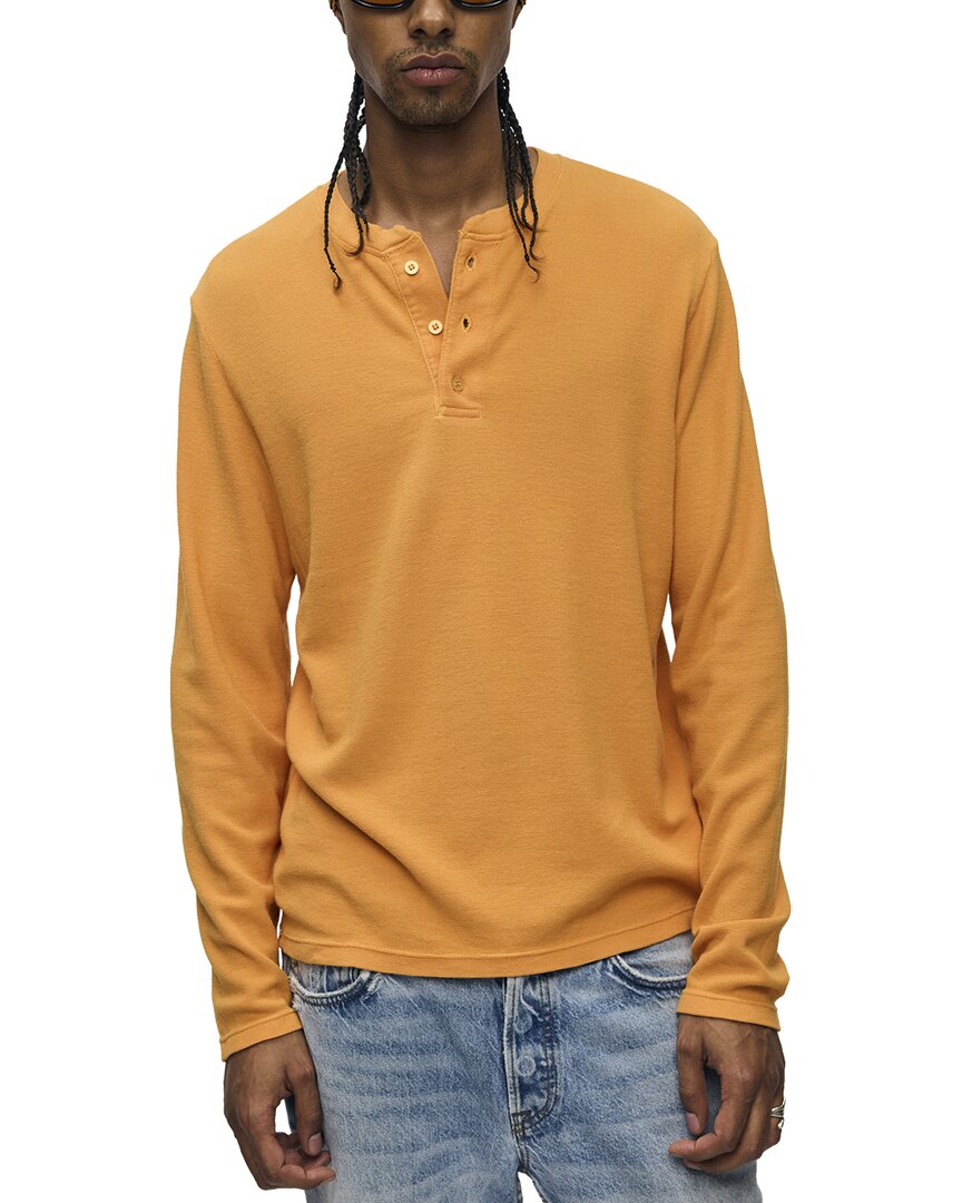 Shop Cotton Citizen Hendrix Henley Shirt In Yellow