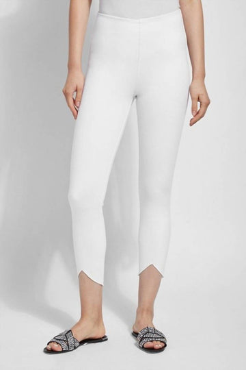 Lysse lynette scallop edge denim pant in white