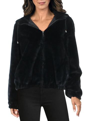 Maralyn & Me womens reversible short faux fur coat