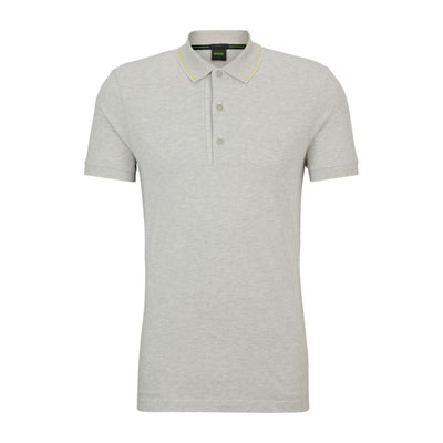 Micro-patterned polo shirt in cotton and silk