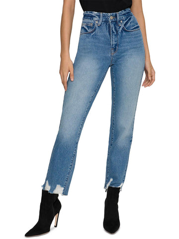 Good American womens denim high rise straight leg jeans