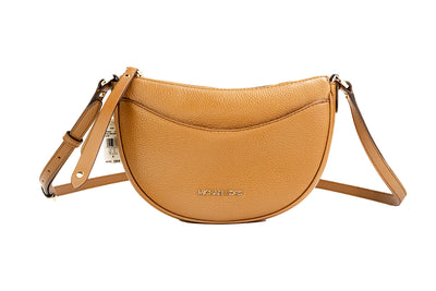 Michael Kors Cora Mini Camel Pebbled Leather Zip Pouchette Crossbody H –  Paris Deluxe