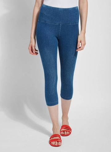 Lysse denim capri pant in mid wash