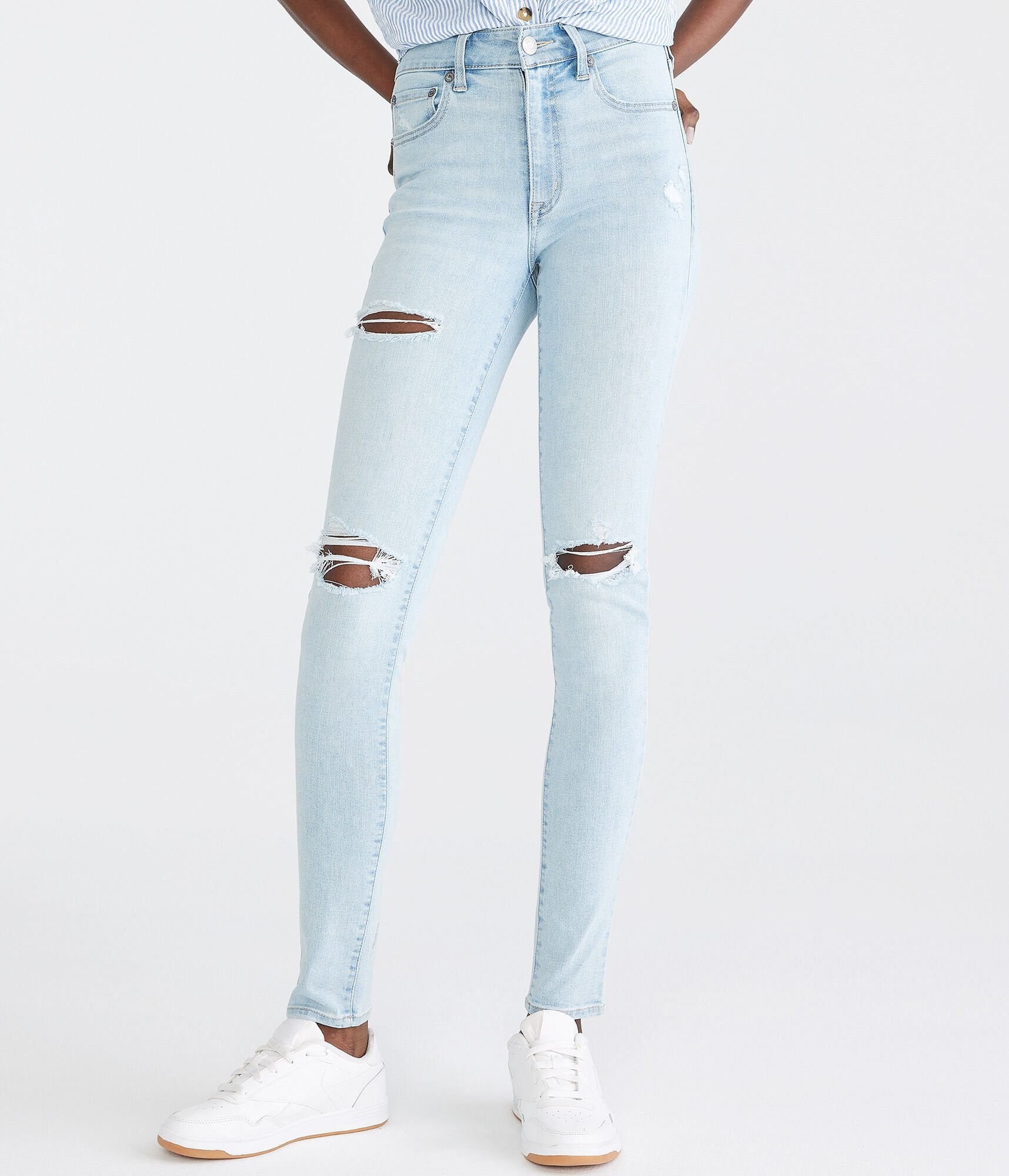 Shop Aéropostale Premium Seriously Stretchy High-rise Jegging In Blue