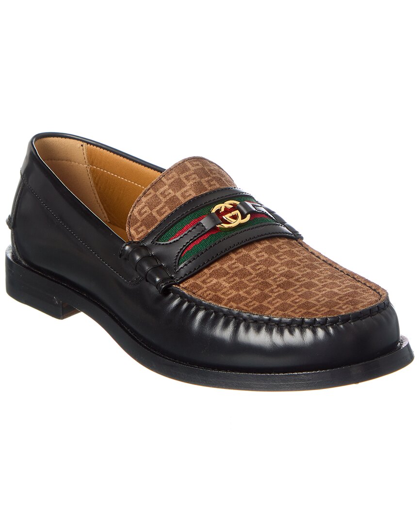 GUCCI Gucci Interlocking G Suede & Leather Loafer