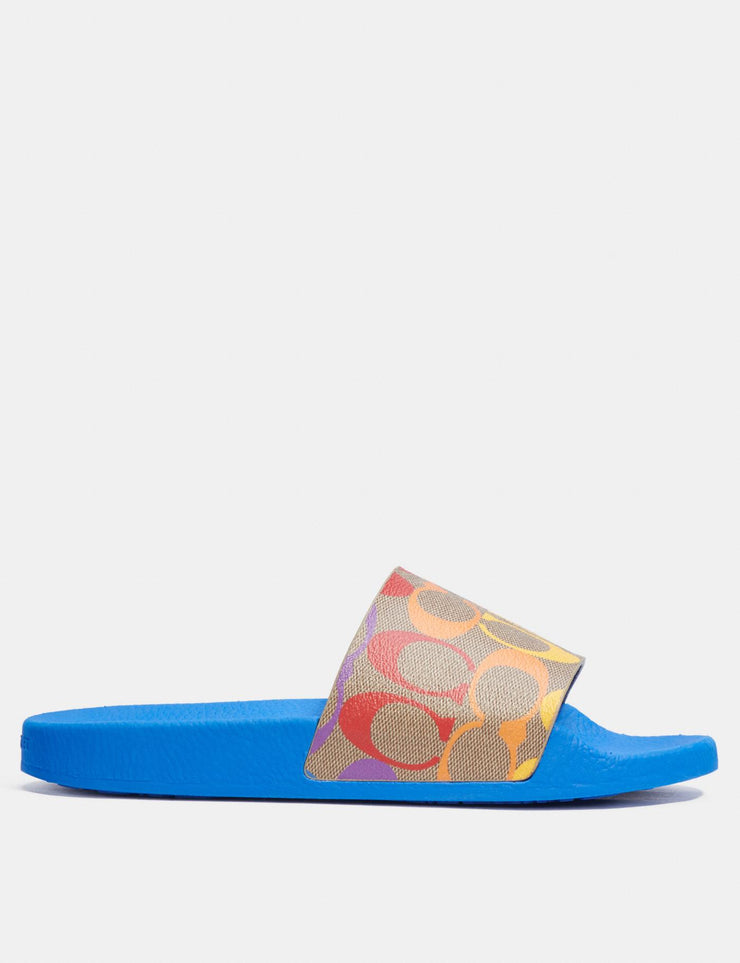 uli sport slide in rainbow signature canvas