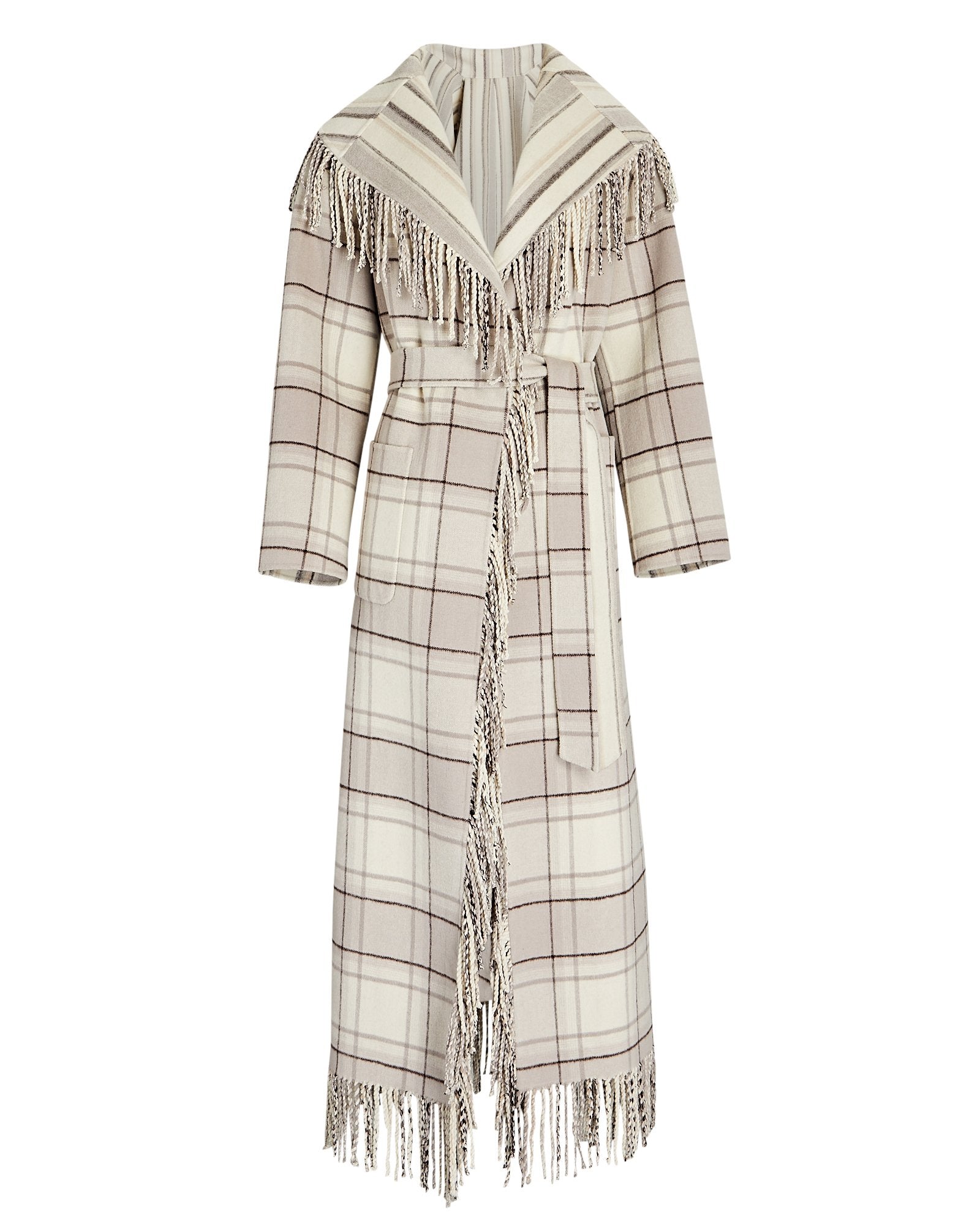 JONATHAN SIMKHAI Jonathan Simkhai Carrie Fringe Wool-Blend Robe Coat