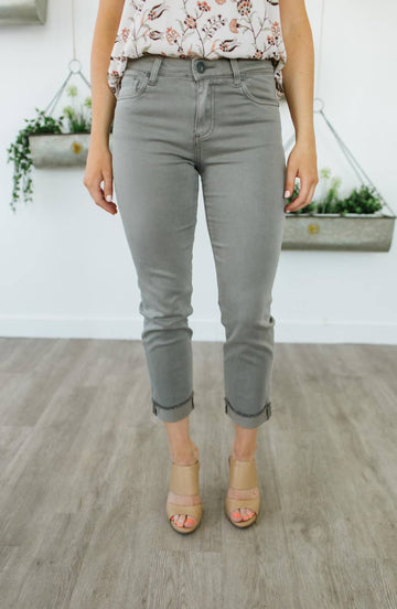 Kut From The Kloth amy crop straight leg jean in moss