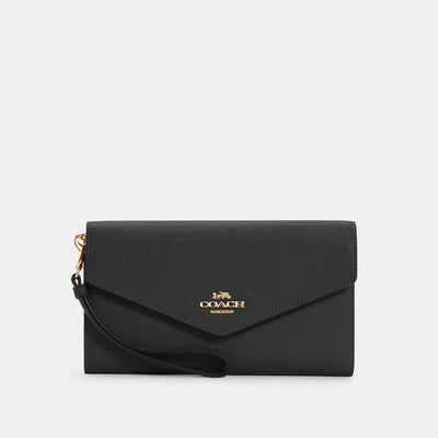 Michael Kors Signature Jet Set Charm Black Multi Small Envelope Tri-Fold  Wallet