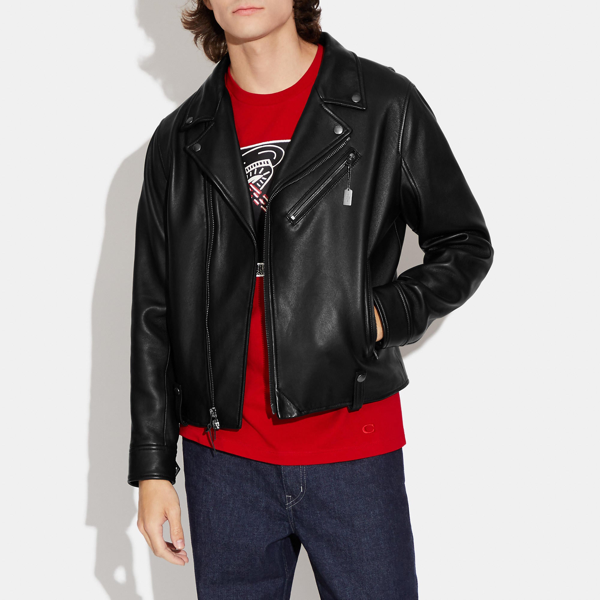 Coach Outlet Leather Moto Jacket