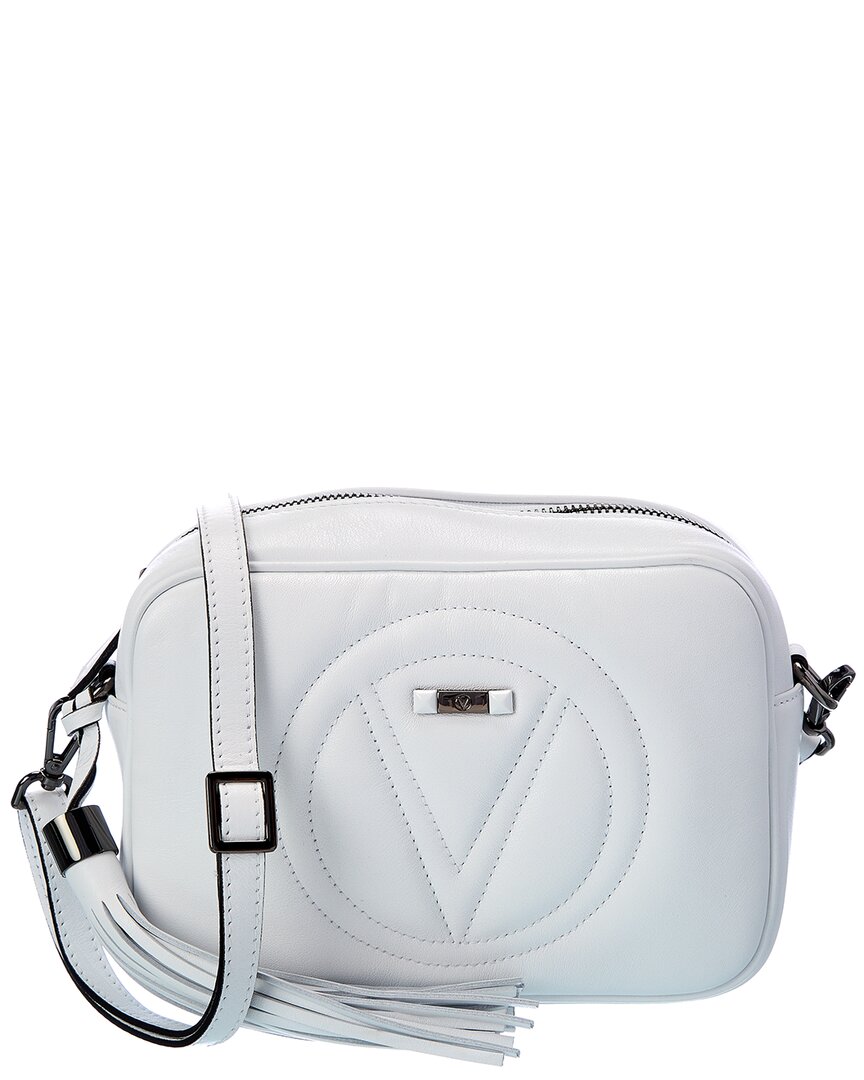 Authentic VALENTINO BY MARIO VALENTINO SPA White Mia Leather Crossbody Bag,  NEW