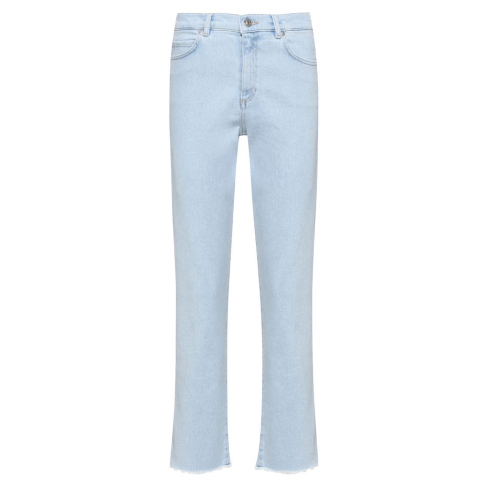 HUGO HUGO BOSS - Relaxed Fit Jeans In Blue Denim With Frayed Hems