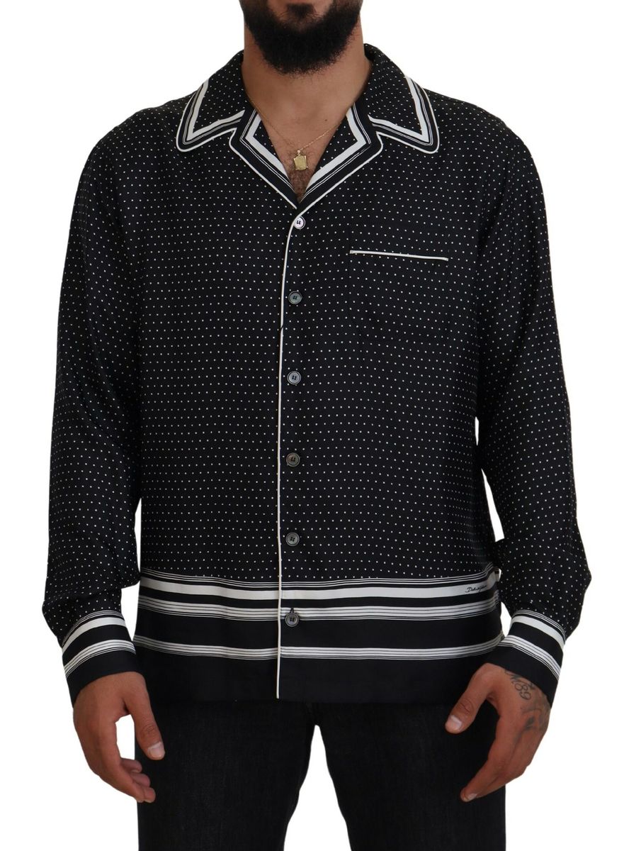 DOLCE & GABBANA Dolce & Gabbana   Polka Dots Men Pajama Silk Men's Top