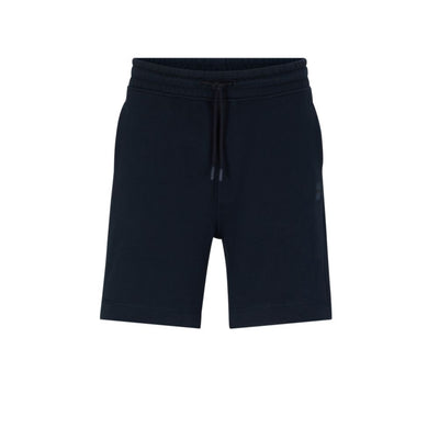 Stretch-jersey regular-fit shorts with grid embroidery