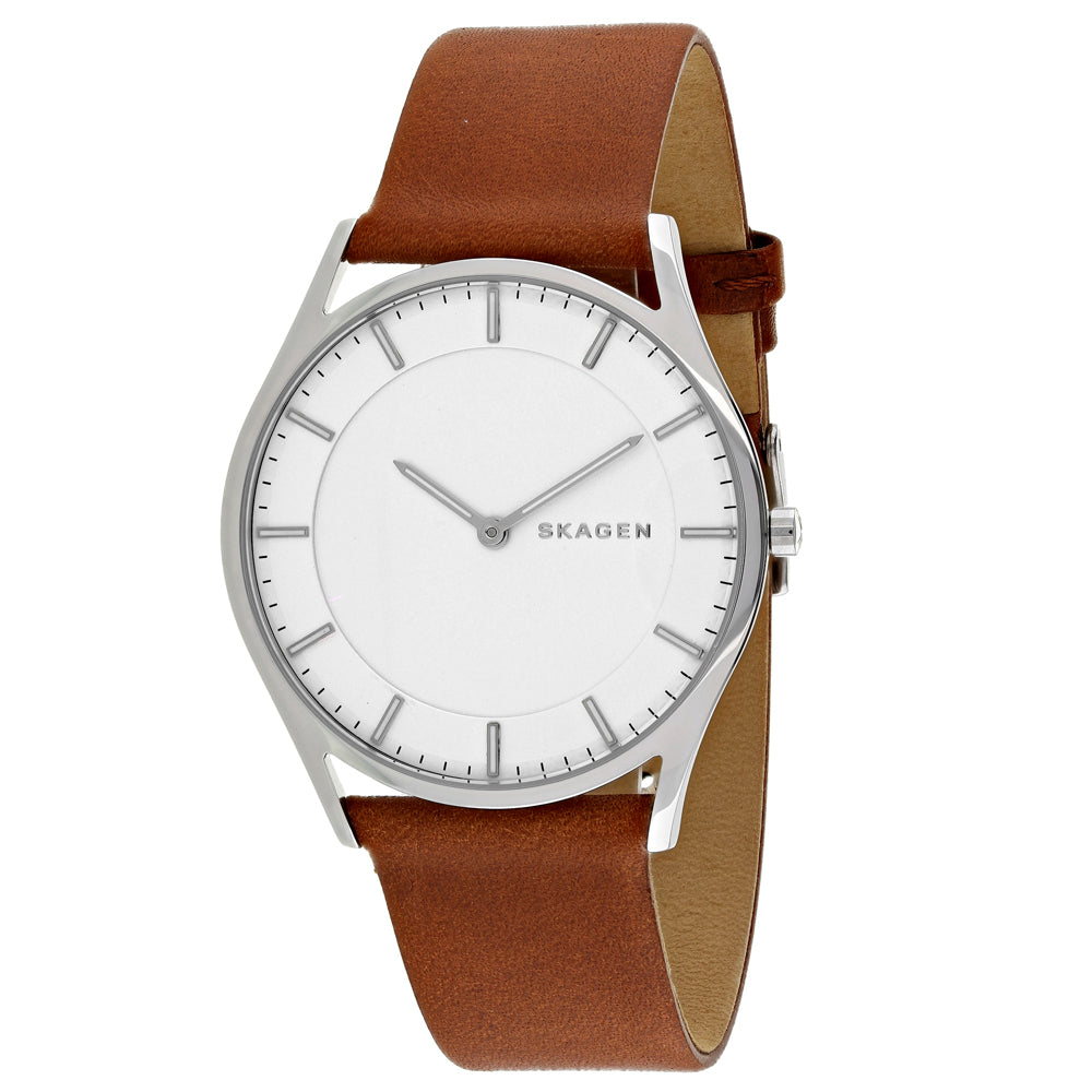 Shop Skagen Men's Holst White Dial Watch In Silver