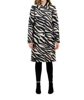 Love Token vivianne long coat in zebra