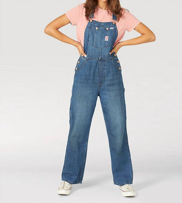 Wrangler casey jones straight leg bib overalls in summertime