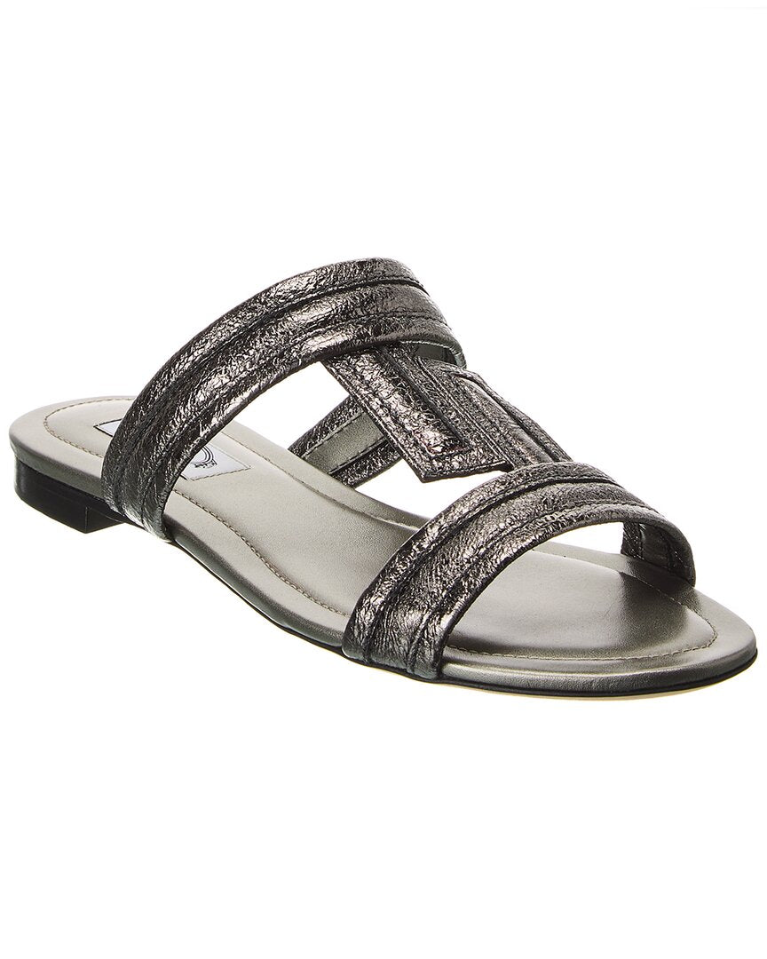 TOD'S TOD’s Double T Strap Leather Sandal