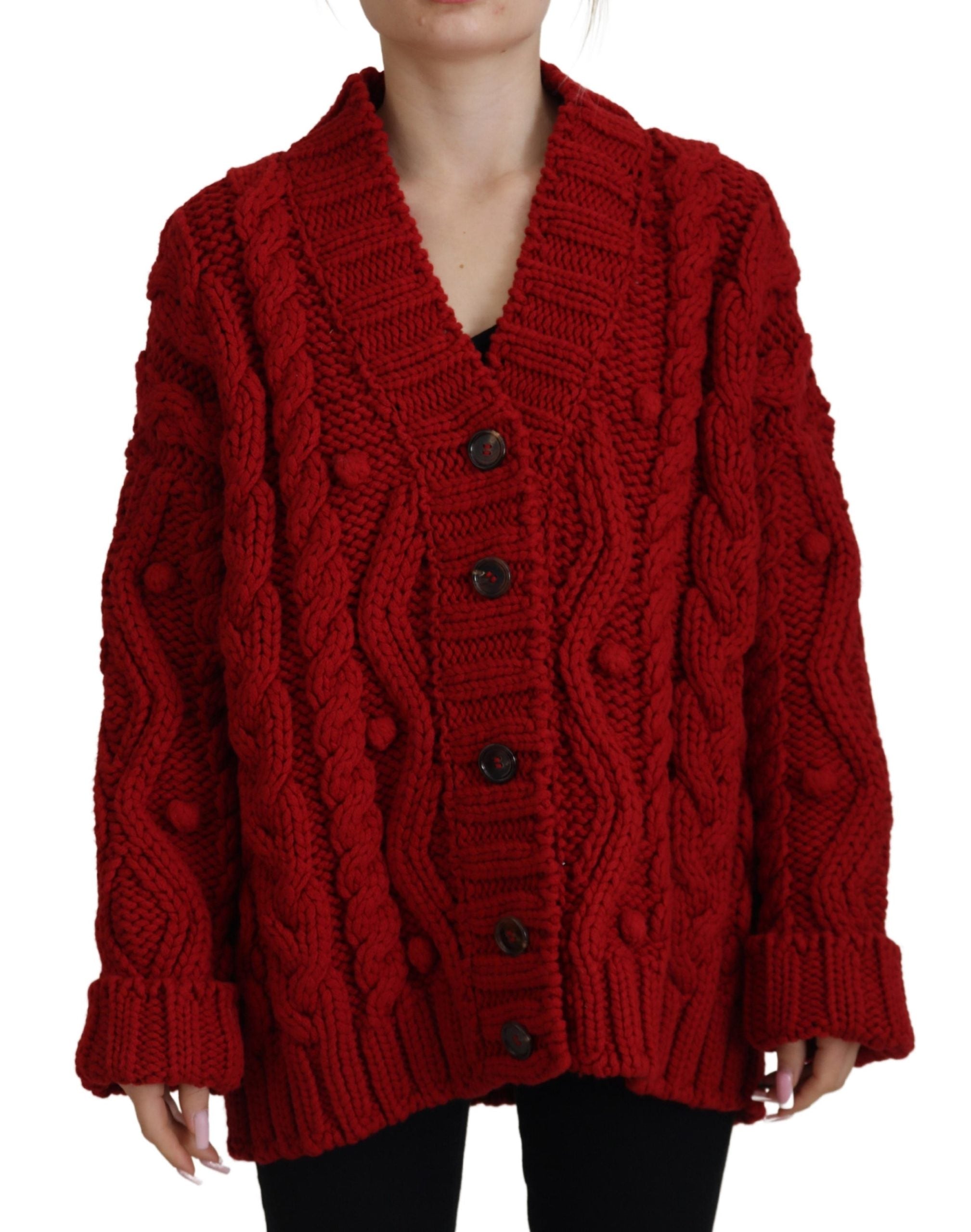DOLCE & GABBANA Dolce & Gabbana  Wool Knit Button Down Cardigan Women's Sweater