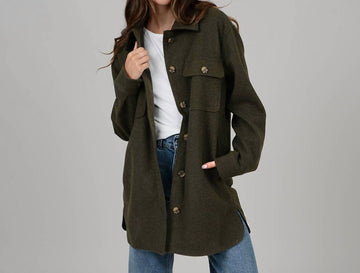 Rd Style oversized shacket in forest green