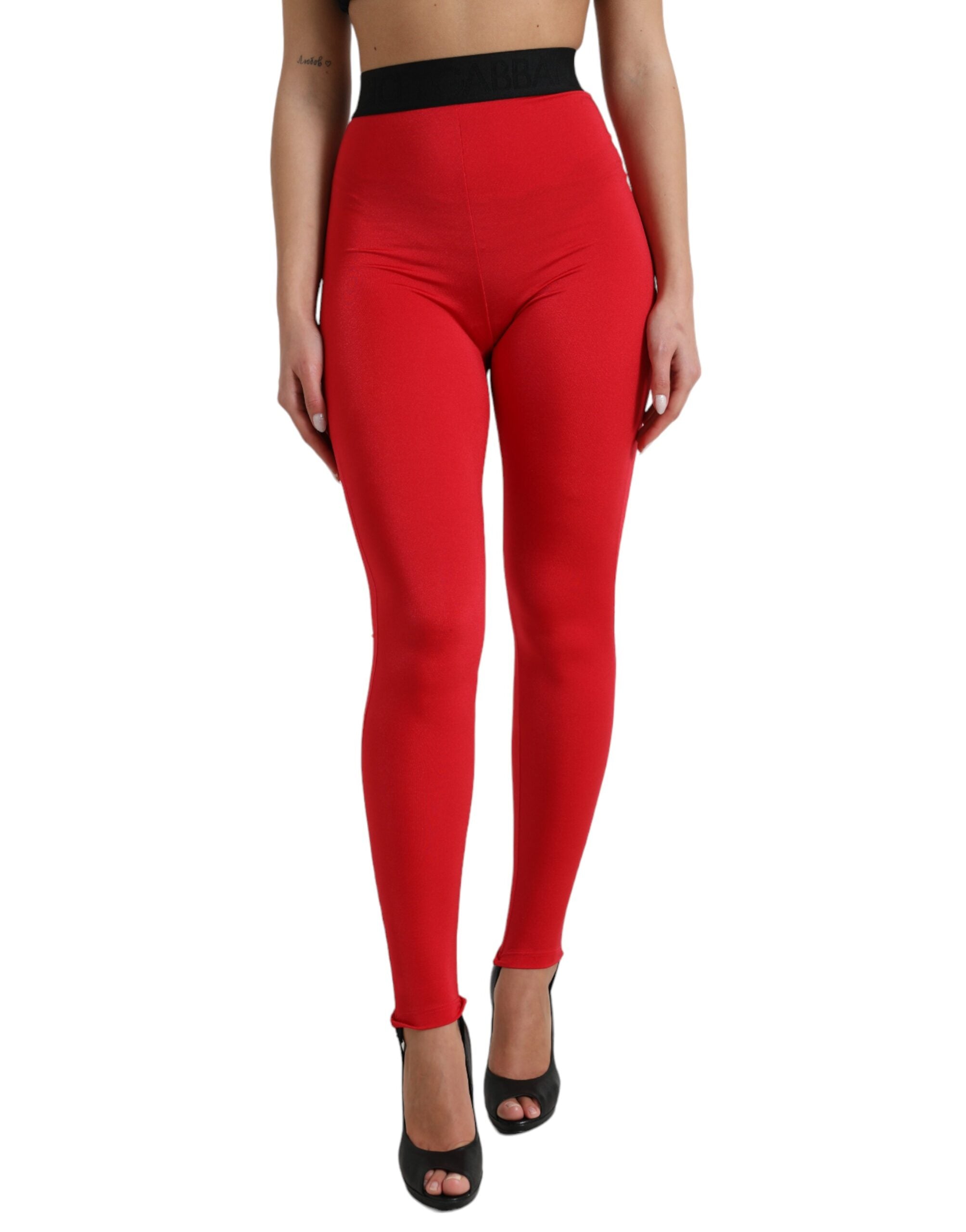 DOLCE & GABBANA Dolce & Gabbana  Nylon DG Logo Slim Leggings Women's Pants