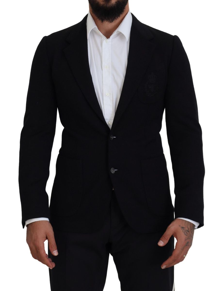 DOLCE & GABBANA Dolce & Gabbana  Wool Crown Slim Fit Jacket Men's Blazer