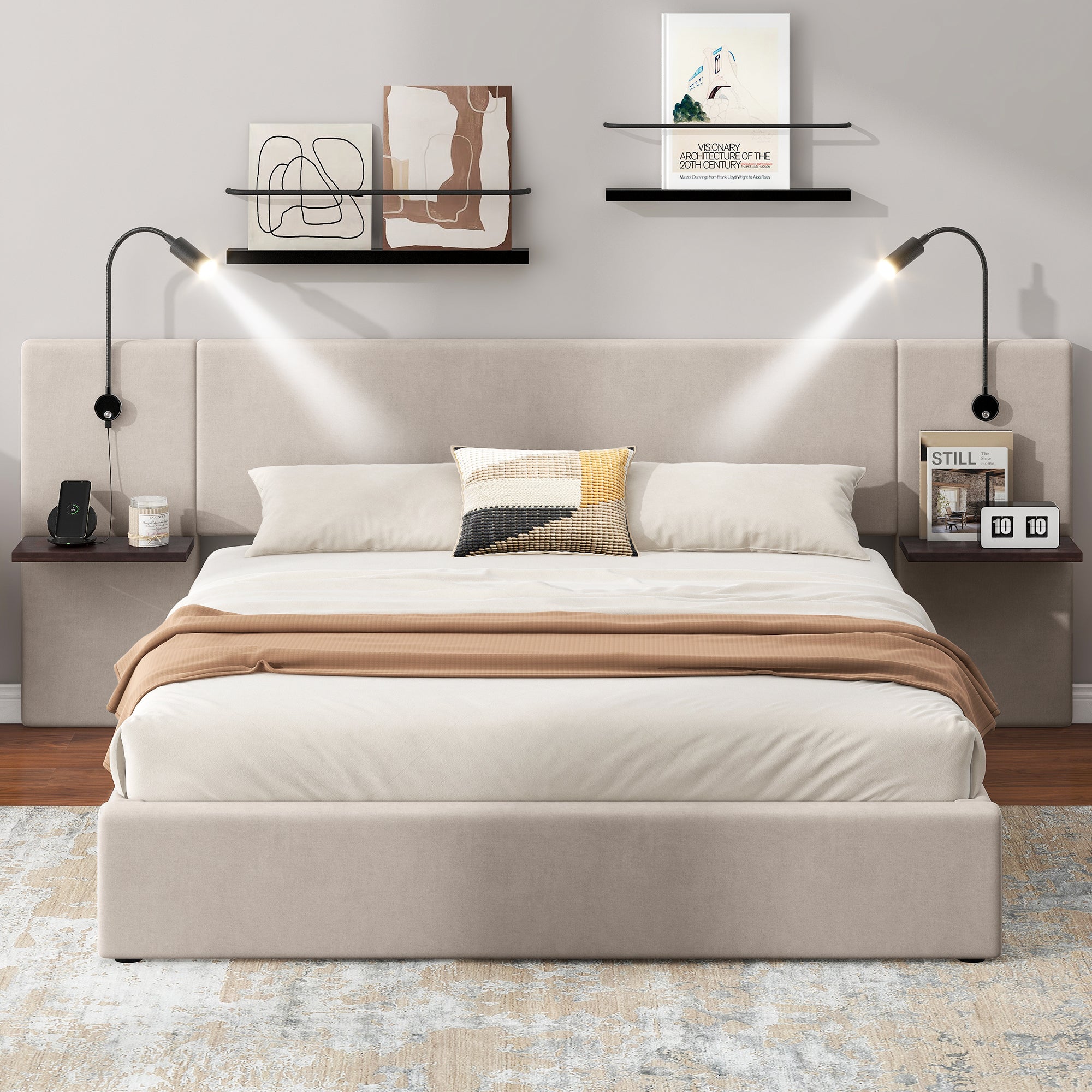 Shop Simplie Fun Full Size Storage Upholstered Hydraulic Platform Bed