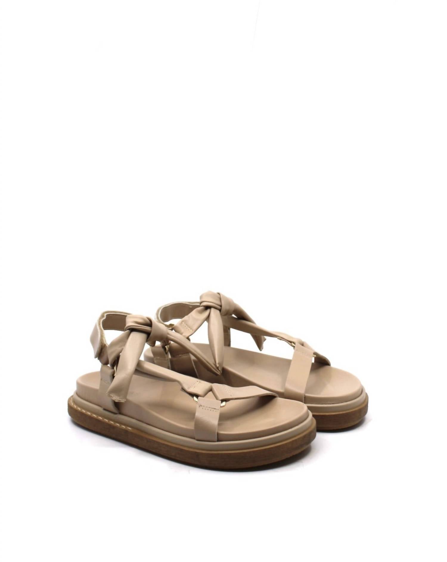 Alohas Tied Together Sandal In Stone In Brown