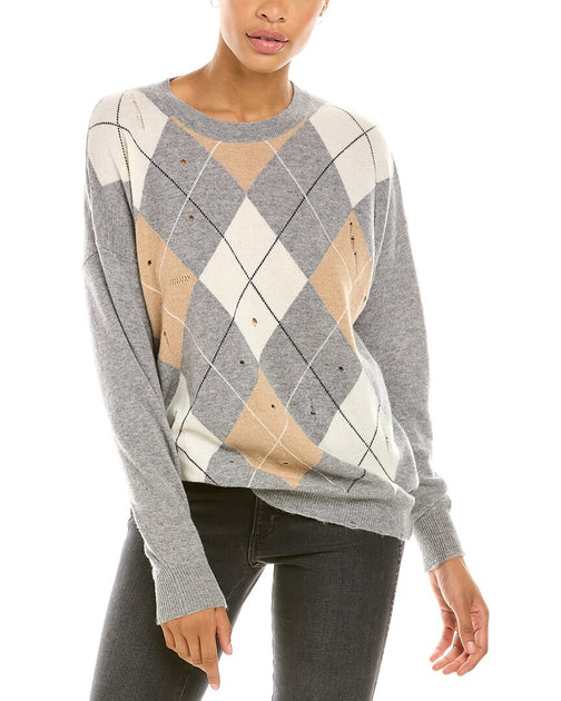 Autumn Cashmere Argyle Cashmere Sweater | Shop Premium Outlets