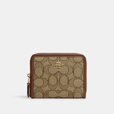 Coach Outlet Zip Card Case in Signature Canvas - Brown