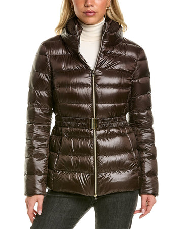 Herno zip-up padded belted down coat