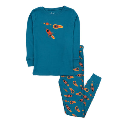 Leveret Kids Cotton Top & Fleece Pants Moose Pajamas – Leveret