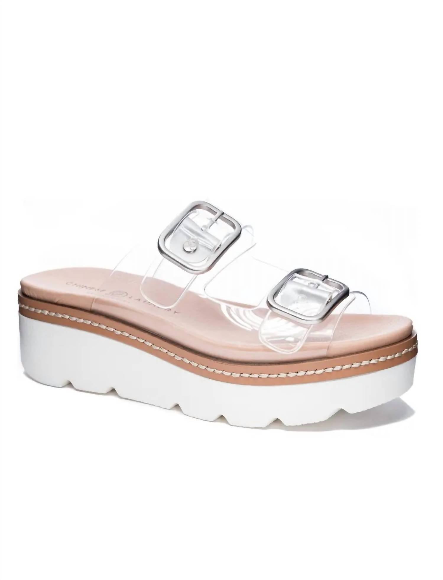 CHINESE LAUNDRY Surfs Up Platform Sandal in Vinyl Clear
