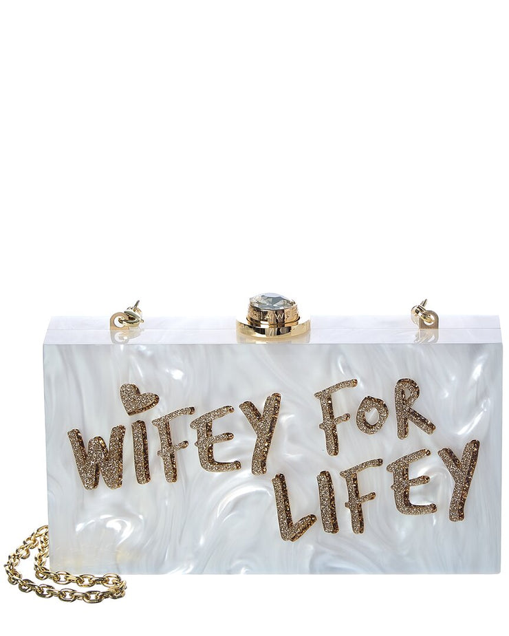 Sophia Webster Cleo Wifey For Lifey Acrylic Clutch – Shop Premium Outlets