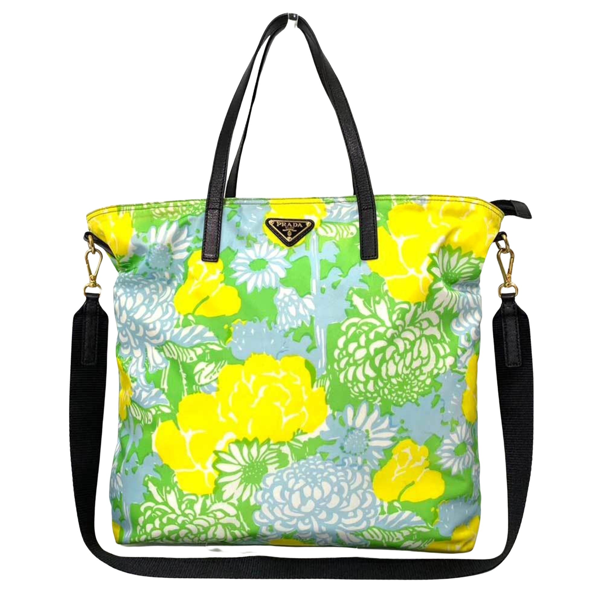 Shop Prada Flower Synthetic Tote Bag () In Multi
