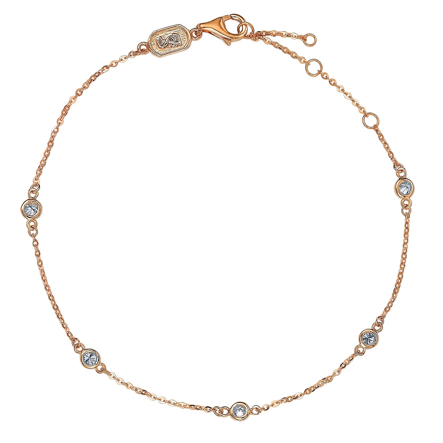 SUZY LEVIAN Suzy Levian 0.50 ct TDW 14K Rose Gold Diamond Station Bracelet