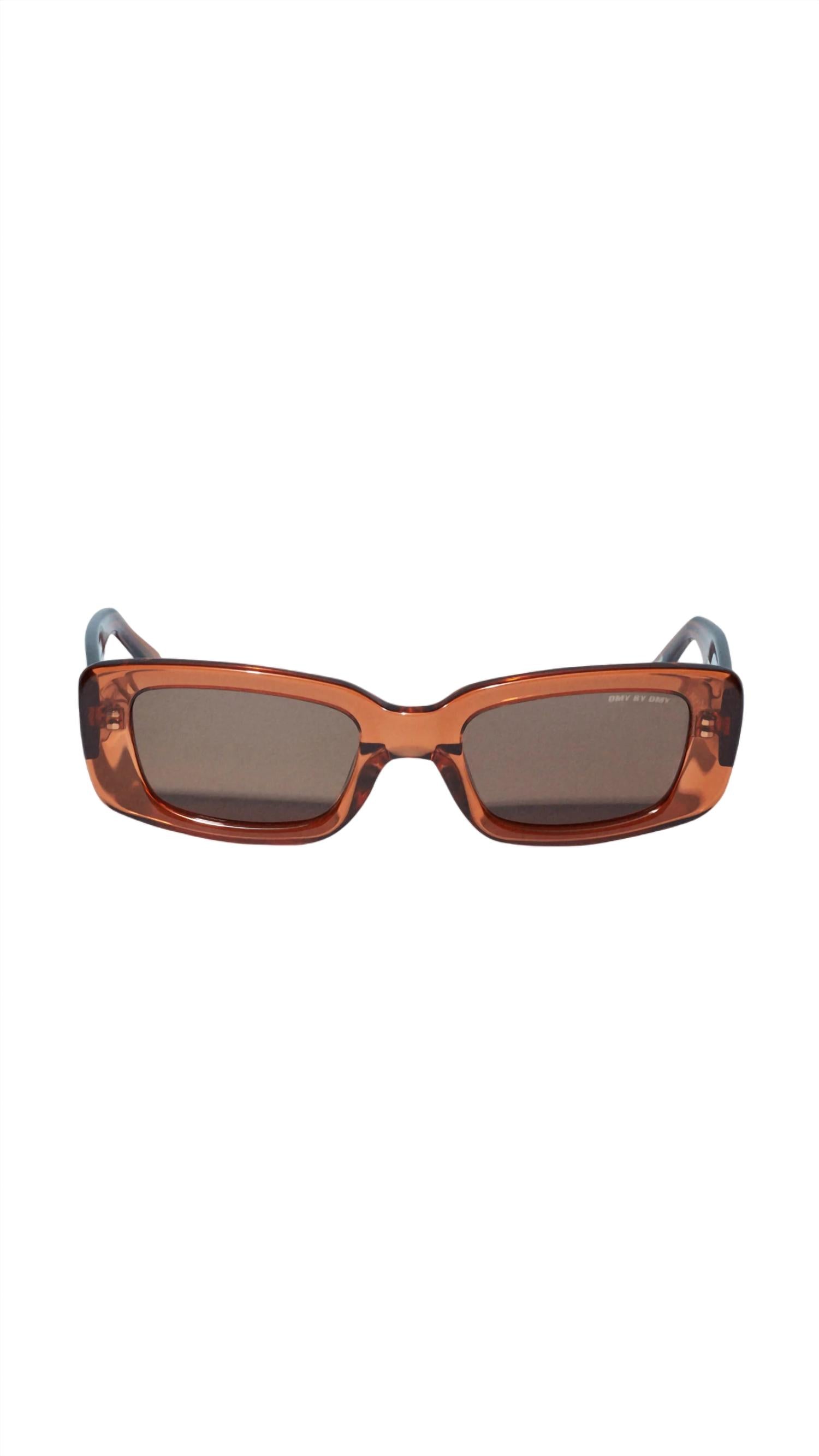 Shop Dmy By Dmy Preston Transparent Sunglasses In Amber In Brown